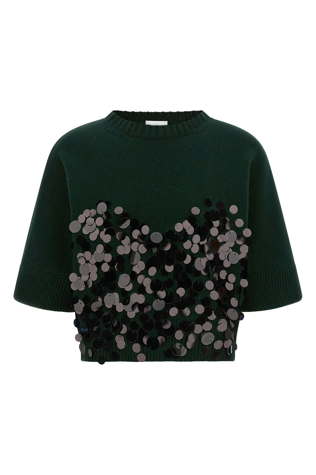 Cropped Sequin Knit Top