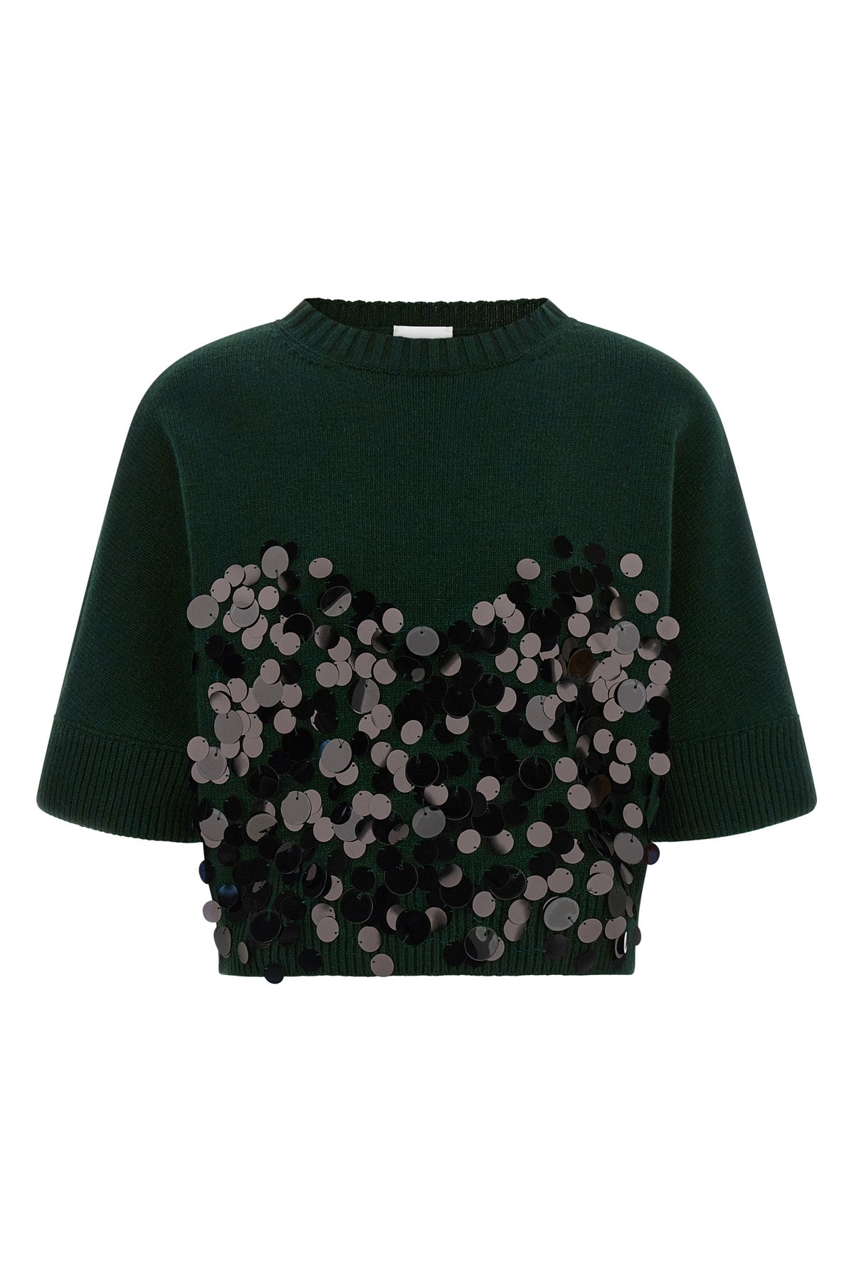 Cropped Sequin Knit Top