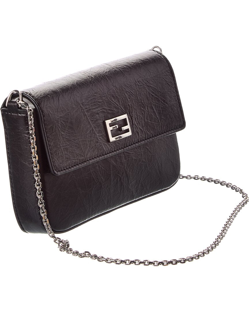 Fendi Tube Leather Compact Wallet On Chain
