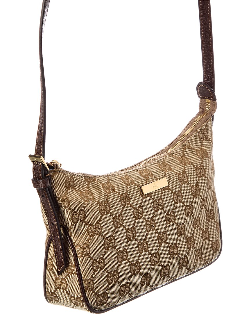 Gucci Lady Lunetta Small Gg Canvas & Leather Shoulder Bag