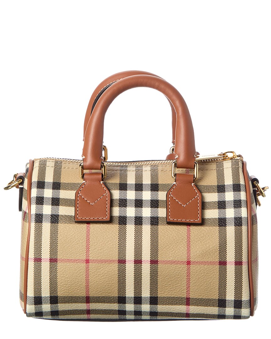 Burberry Mini Check Leather Shoulder Bag