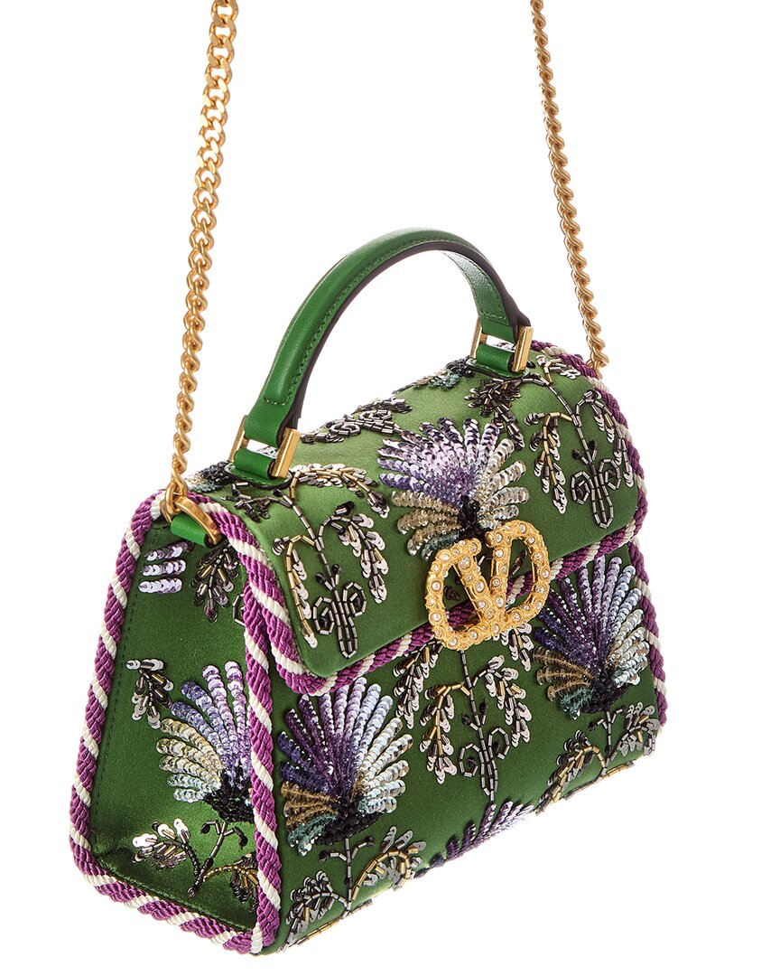 Valentino Vsling Mini Satin & Leather Shoulder Bag