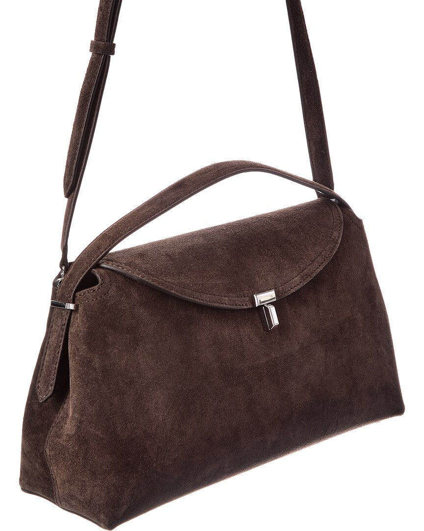 Toteme T-Lock Suede Shoulder Bag