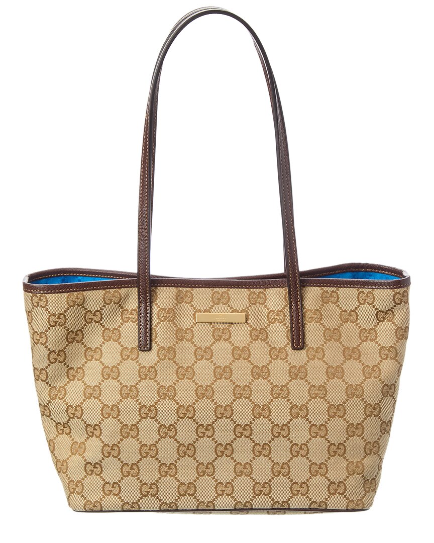 Gucci Tribeca Small Gg Canvas & Leather Tote