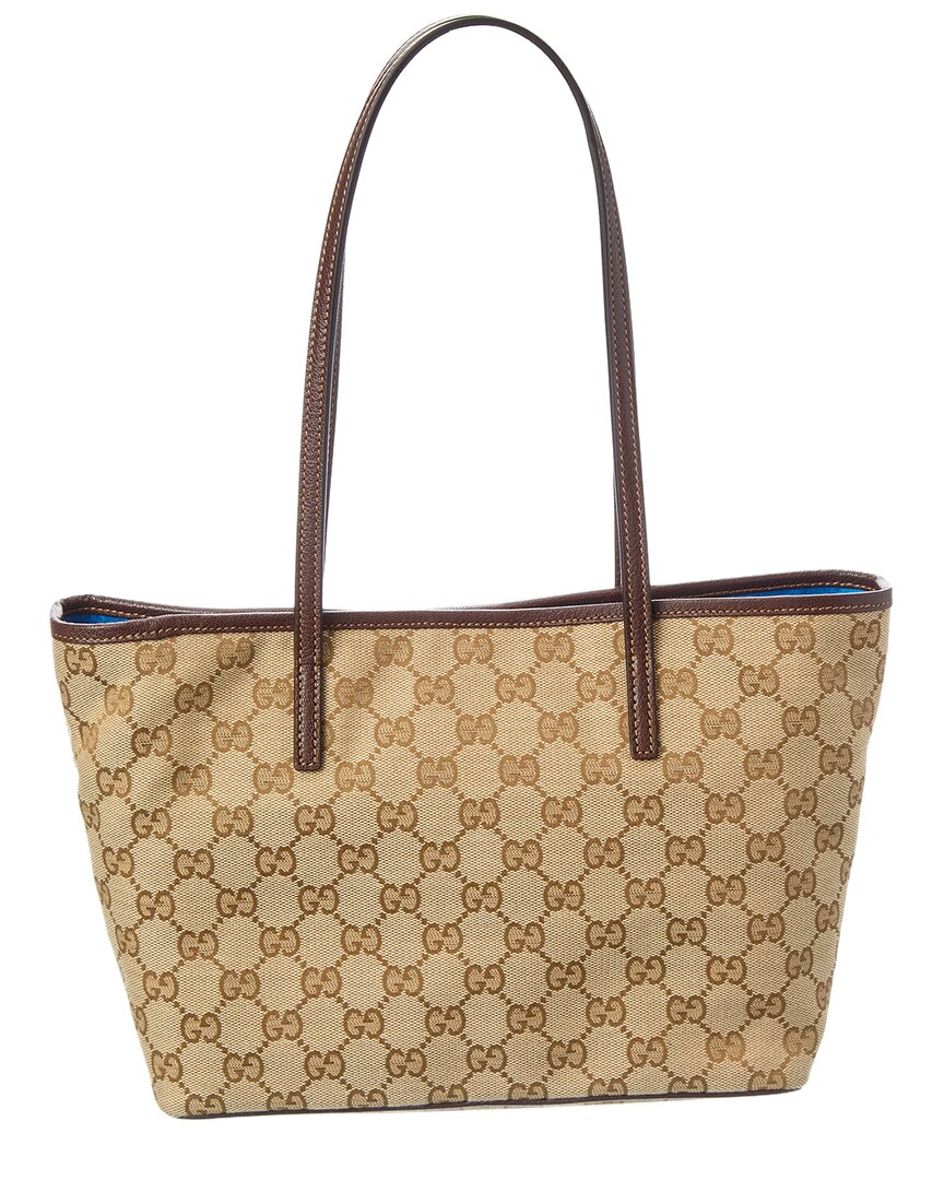 Gucci Tribeca Small Gg Canvas & Leather Tote