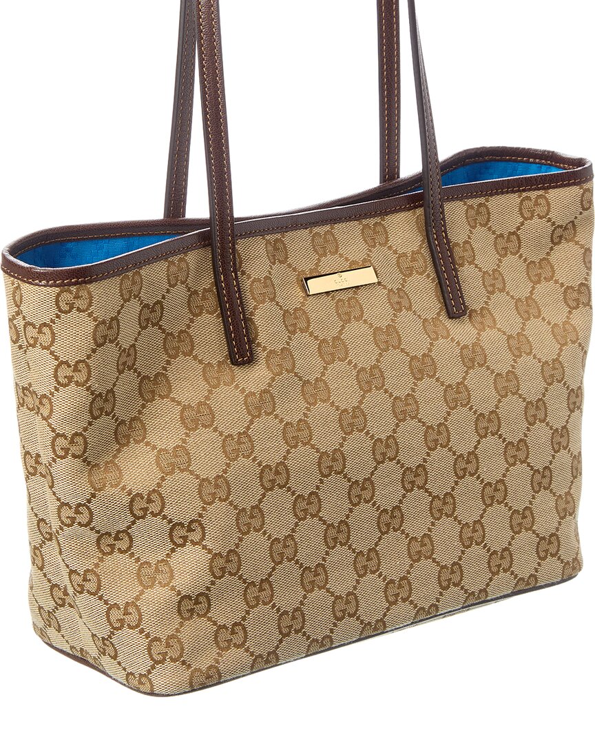 Gucci Tribeca Small Gg Canvas & Leather Tote