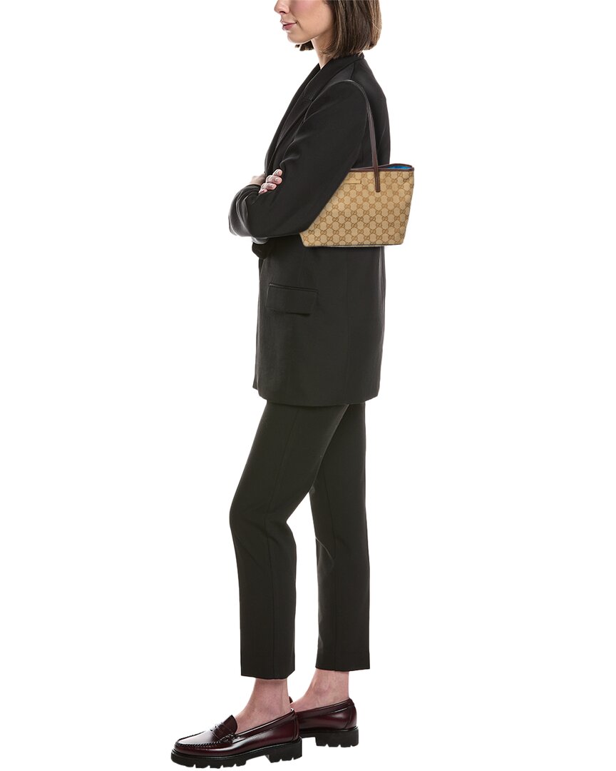 Gucci Tribeca Small Gg Canvas & Leather Tote