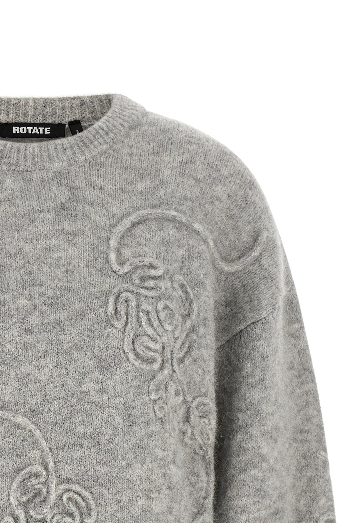 ROTATE BIRGER CHRISTENSEN Sweater With 3D Floral Appliqués