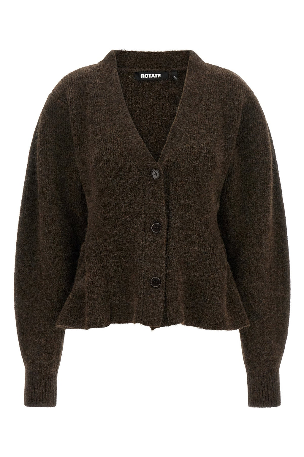 ROTATE Birger Christensen Cardigan With Peplum Hem