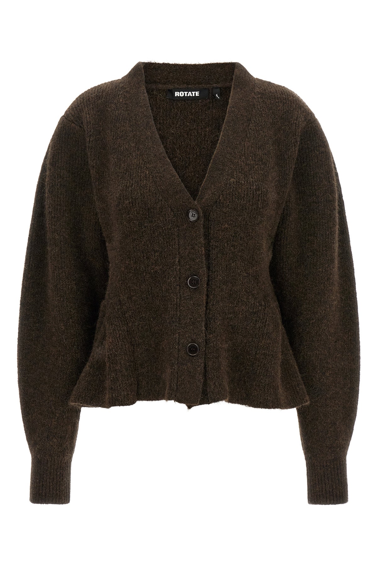 ROTATE Birger Christensen Cardigan With Peplum Hem