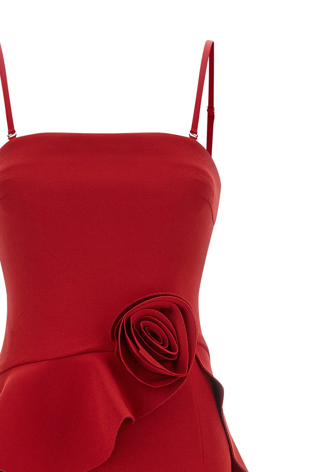 Sculptural Gown with 3D Floral Appliqué