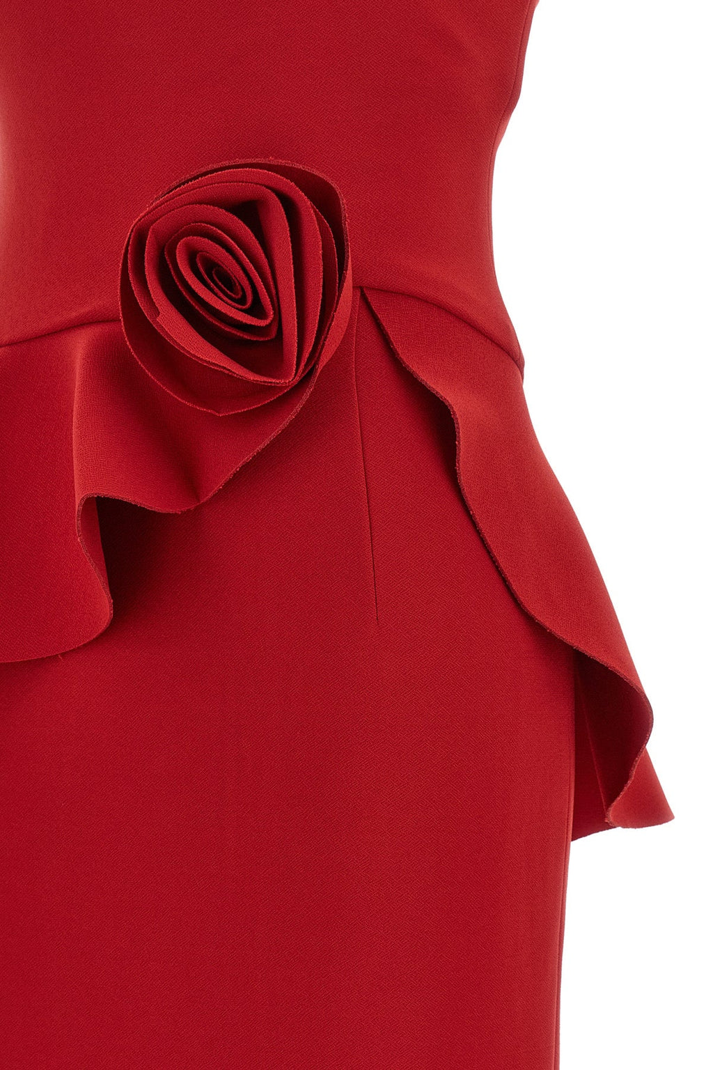 Sculptural Gown with 3D Floral Appliqué