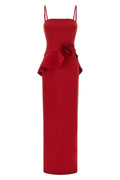 Sculptural Gown with 3D Floral Appliqué