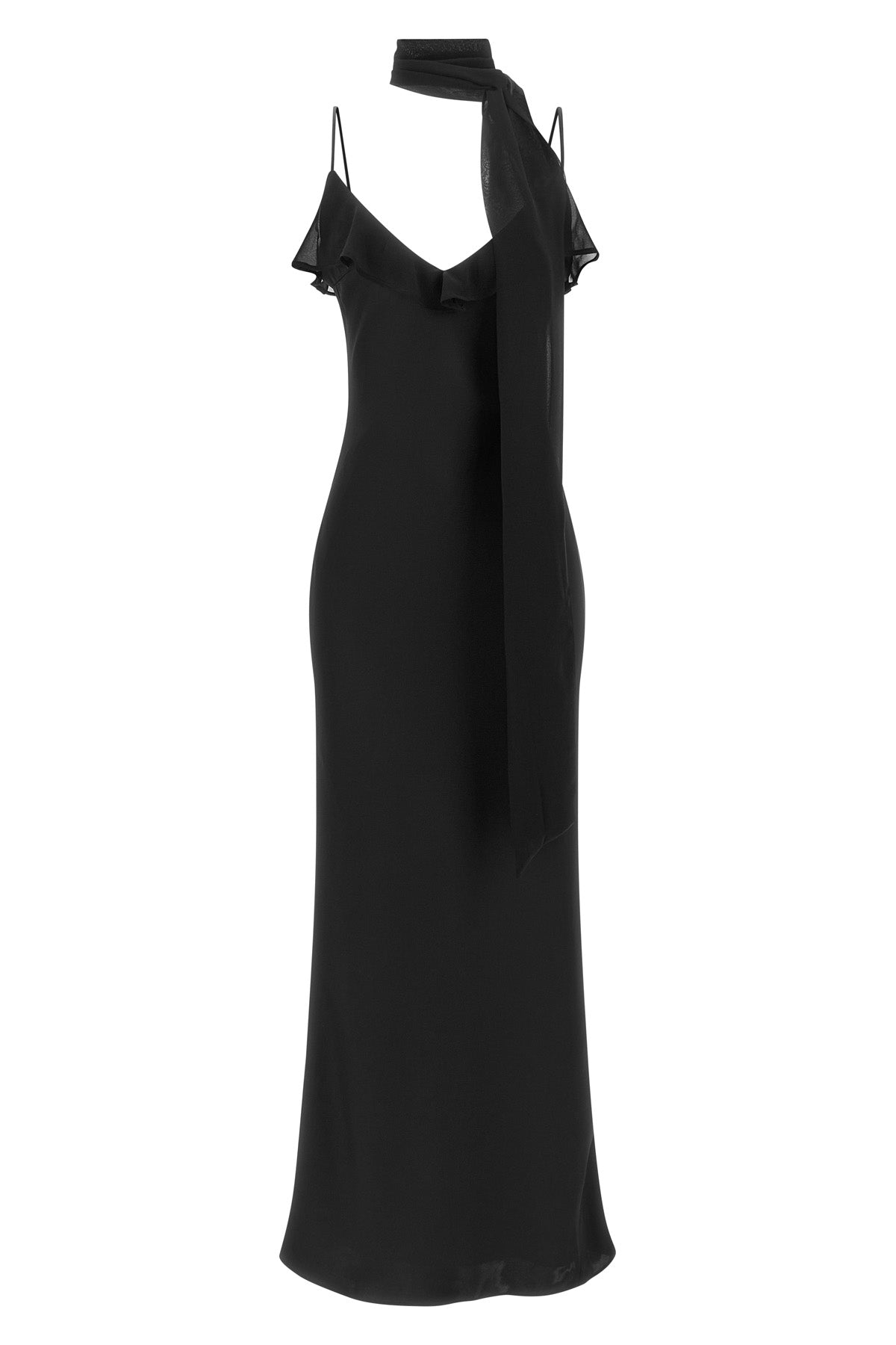 Scarf-Detail Slip Dress