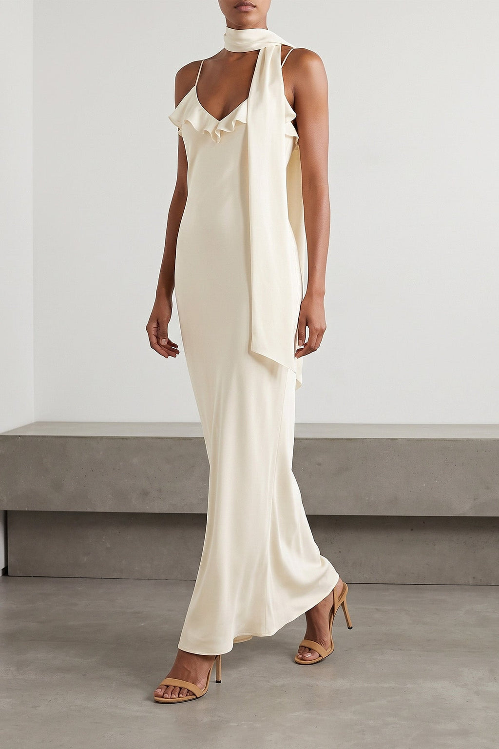 Slip Dress with Scarf Detail