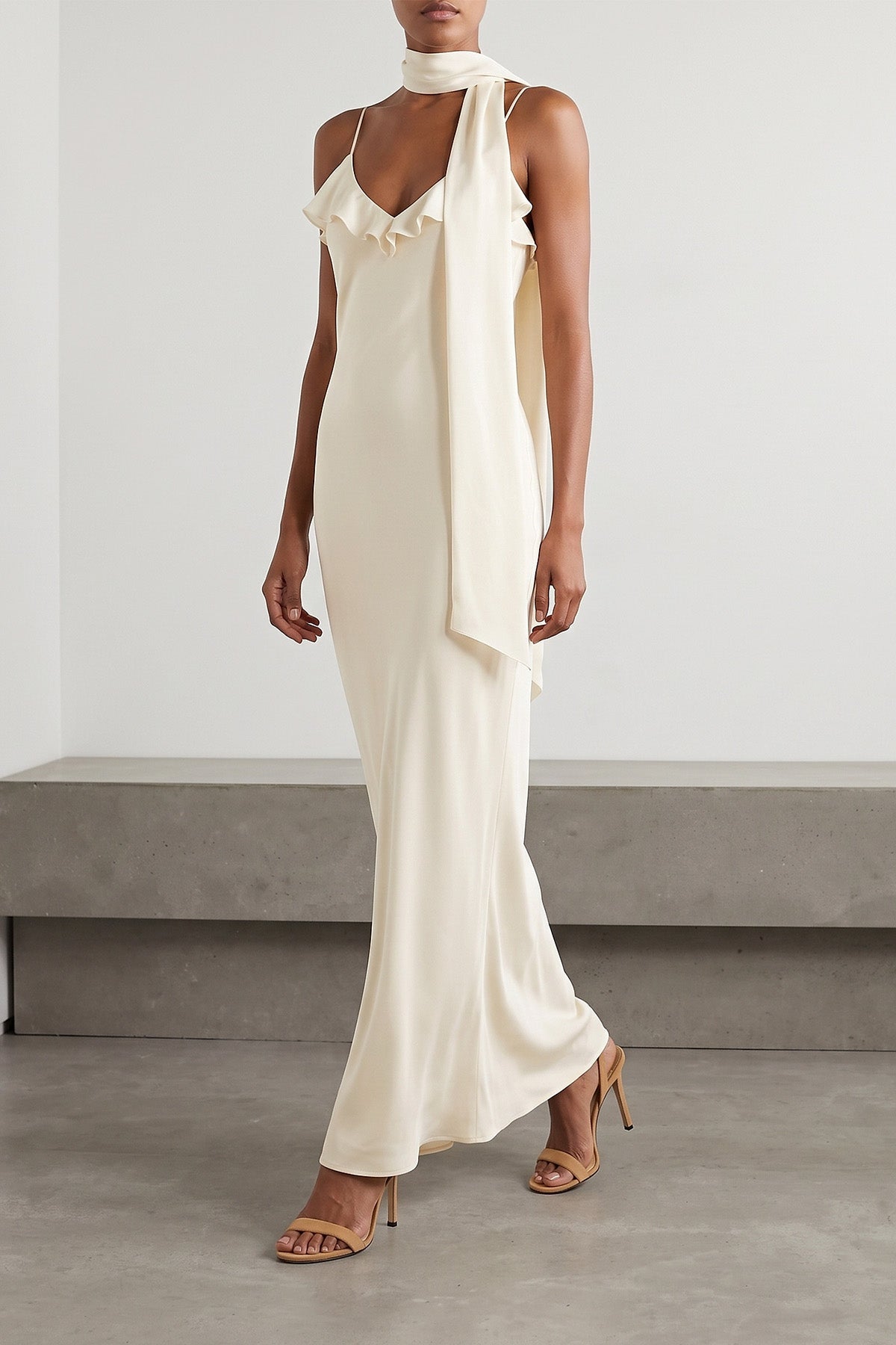 Slip Dress with Scarf Detail
