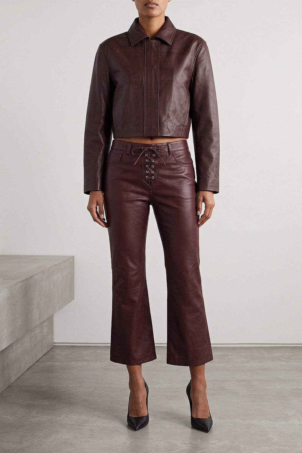 Boxy Square Leather Jacket