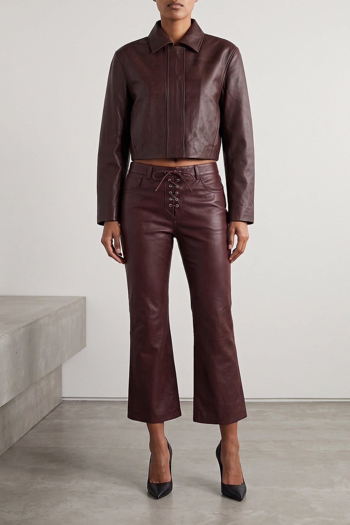 Boxy Square Leather Jacket