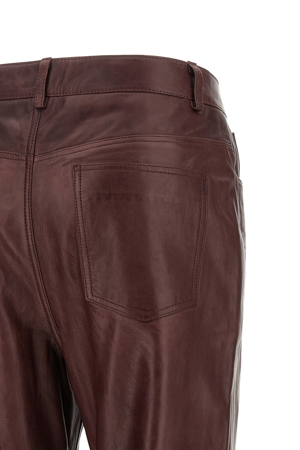 Flared Leather-Effect Trousers