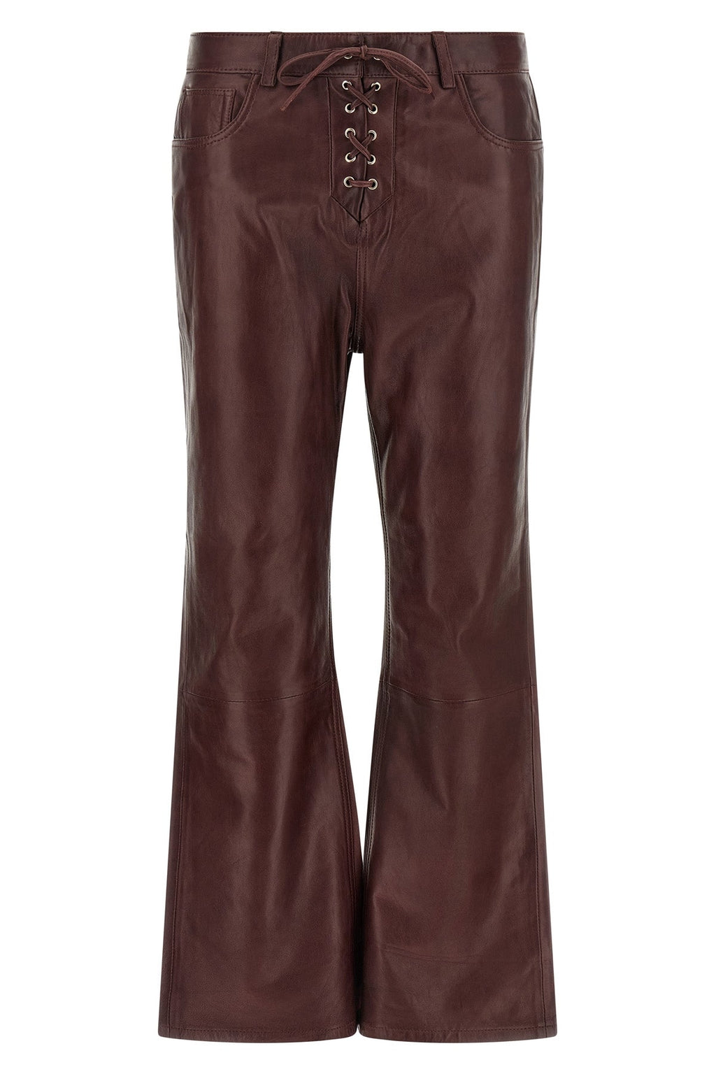 Flared Leather-Effect Trousers