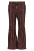 Flared Leather-Effect Trousers