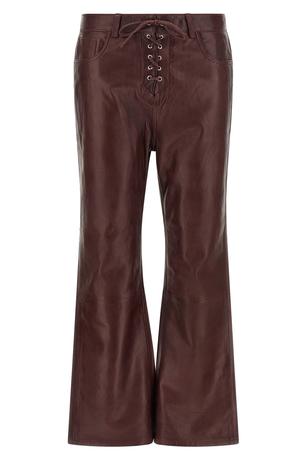 Flared Leather-Effect Trousers