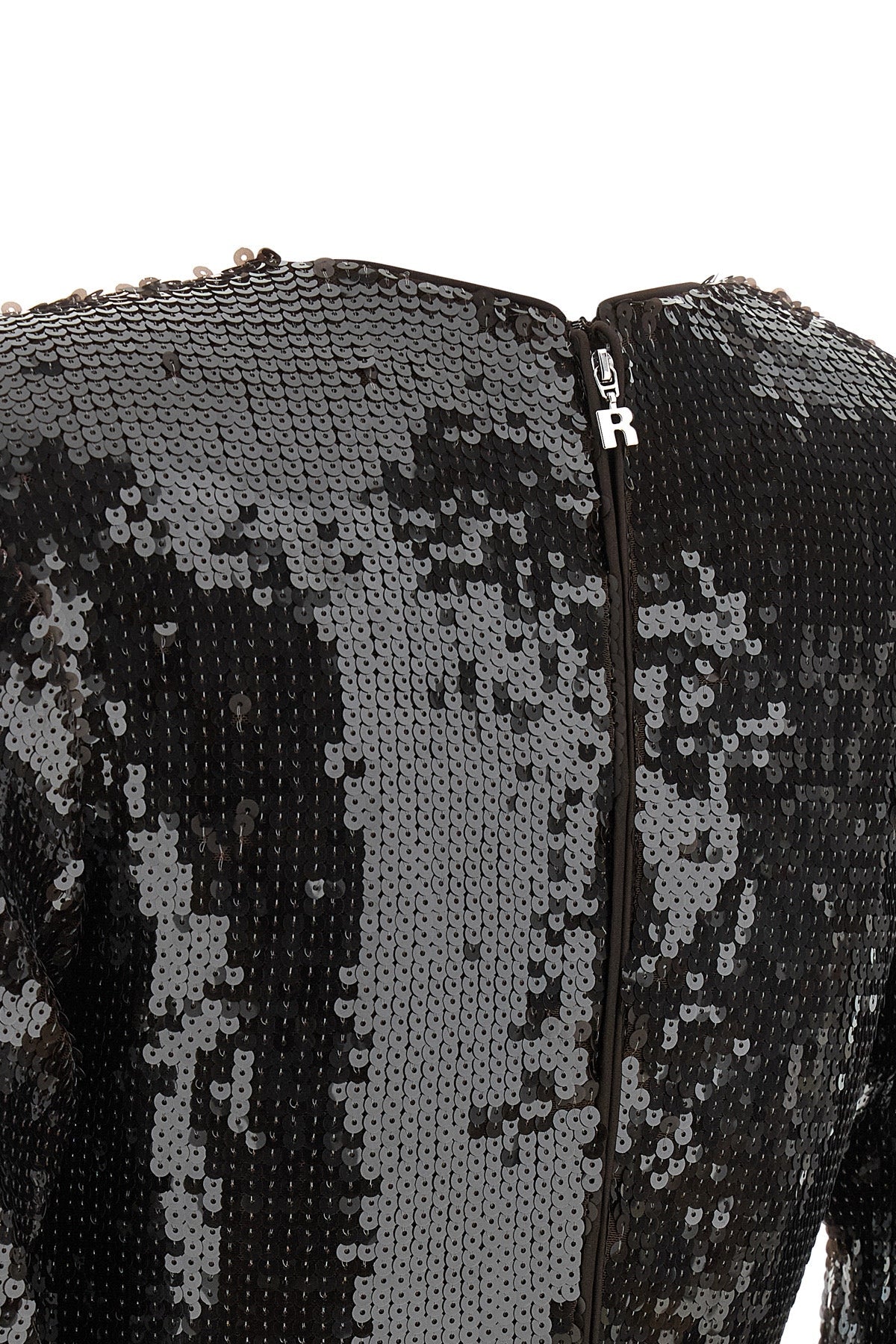 Sequin Mini Dress with 3D Floral Appliqué