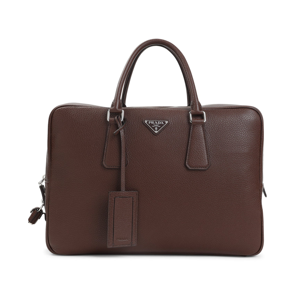 Prada Grained Leather Tote Bag Unisex