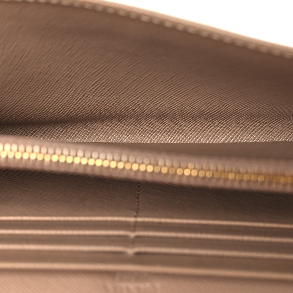 Saffiano Metal Continental Flap Wallet Cammeo