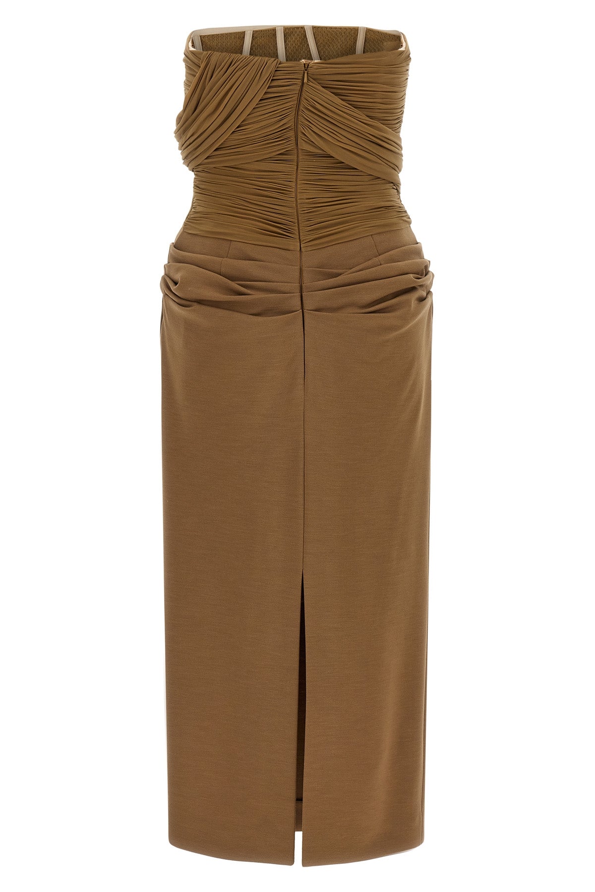 Magda Butrym Strapless Dress Draped Detail