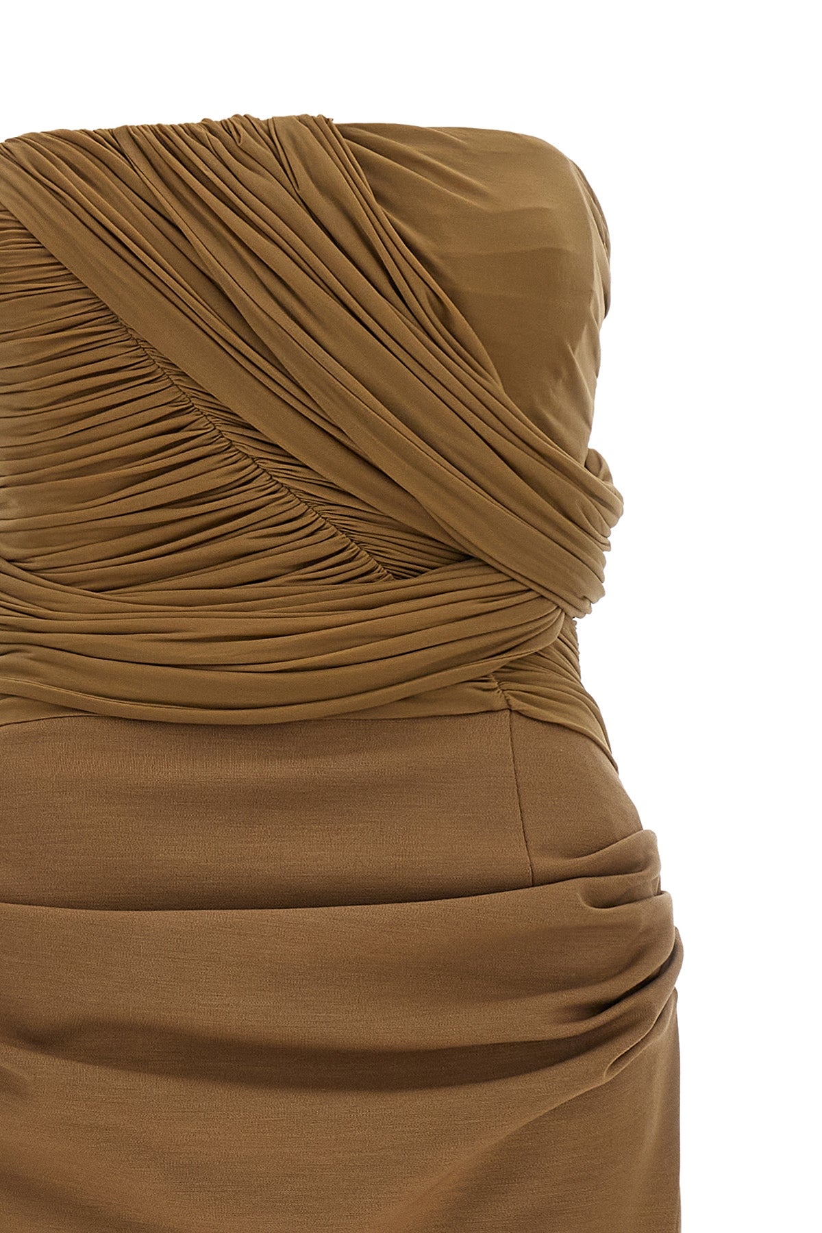 Magda Butrym Strapless Dress Draped Detail