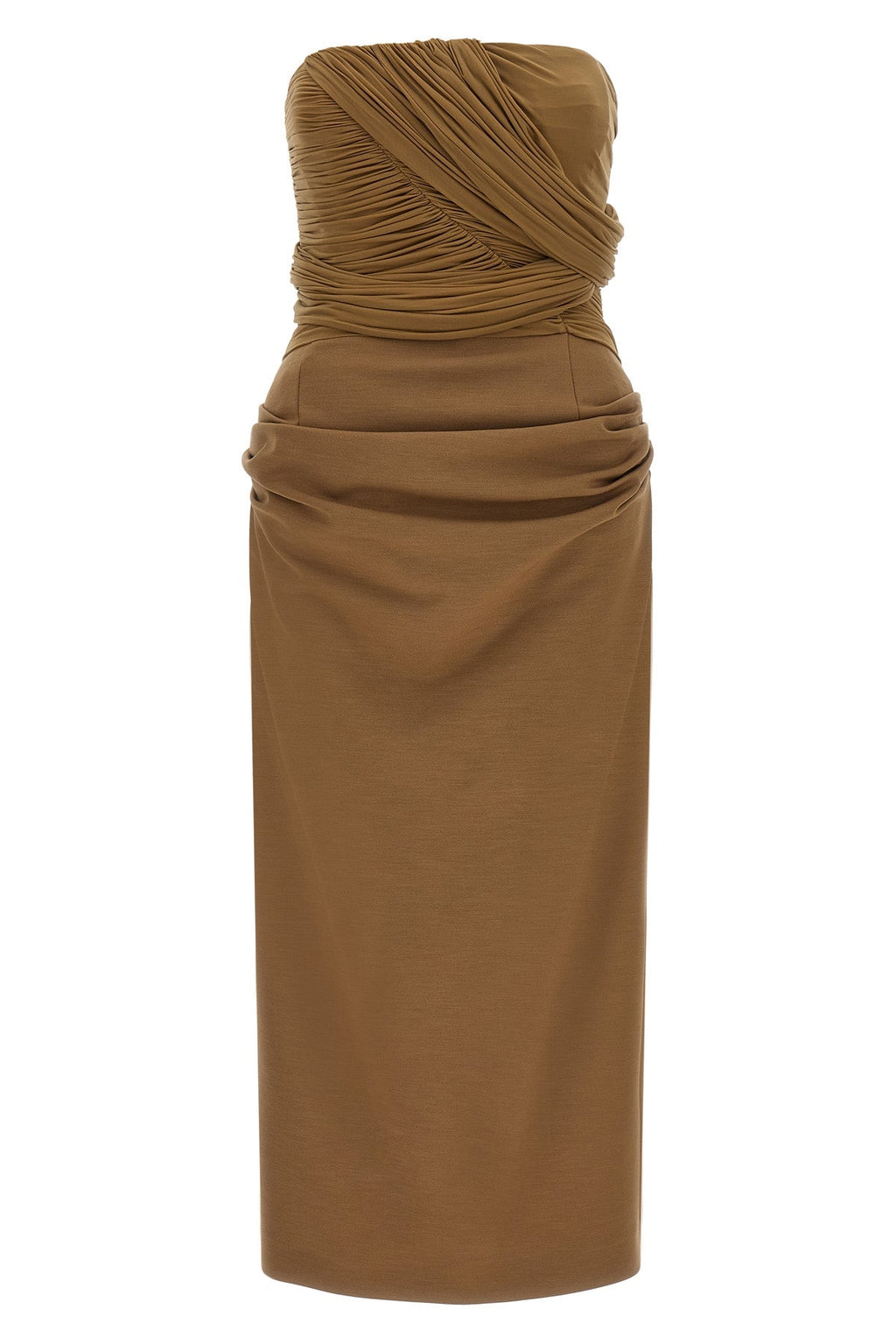 Magda Butrym Strapless Dress Draped Detail