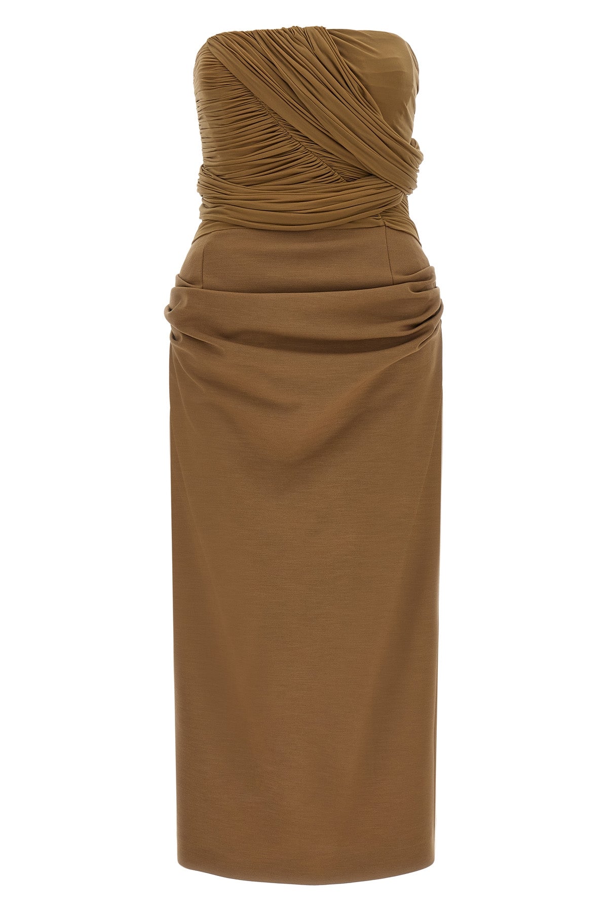 Magda Butrym Strapless Dress Draped Detail