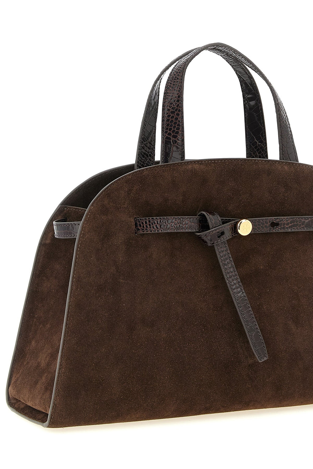 Tory Burch Romy Suede Bauletto Bag with Knotted Belt Detail