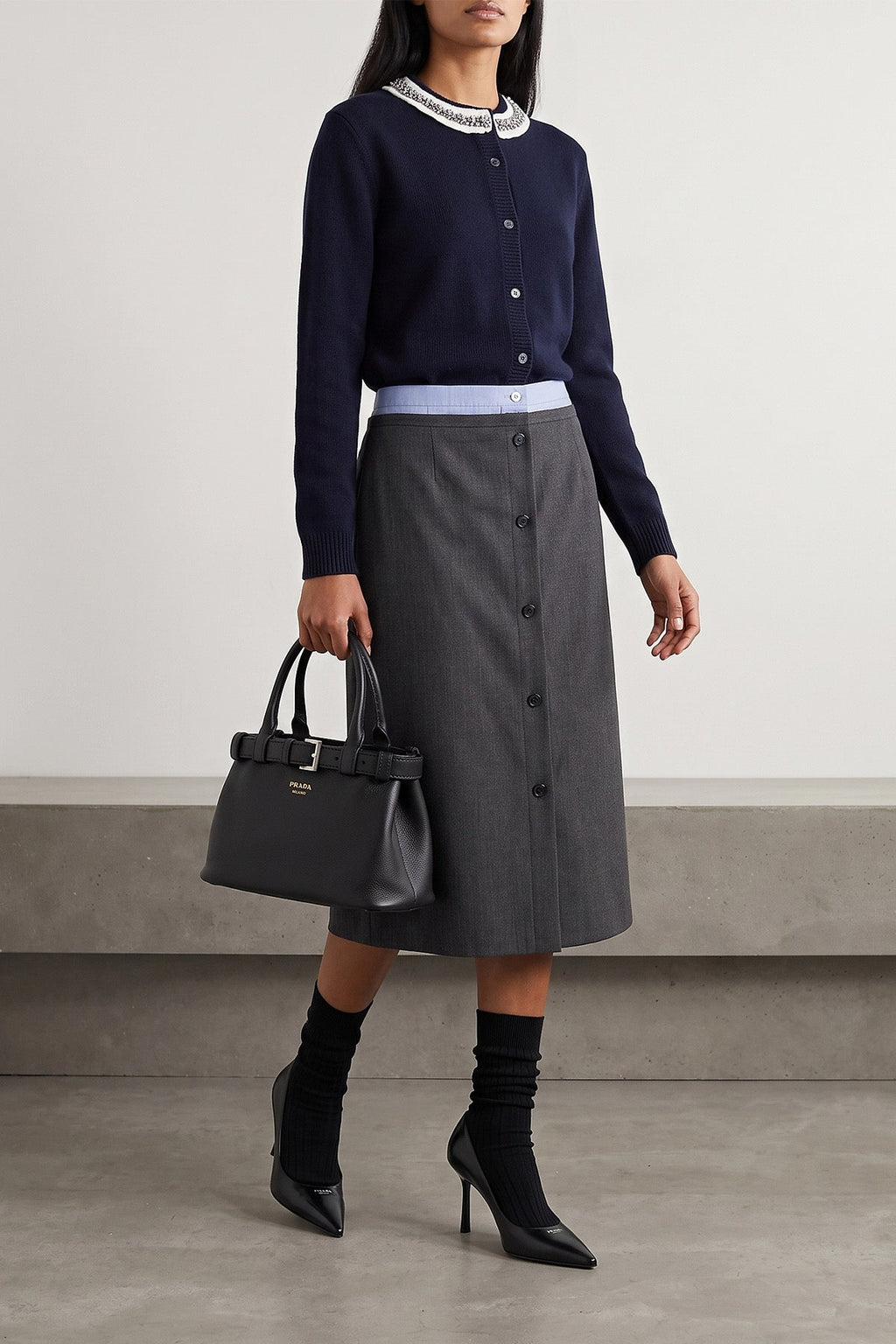 Prada Top-Handle Bag with Belt Detail