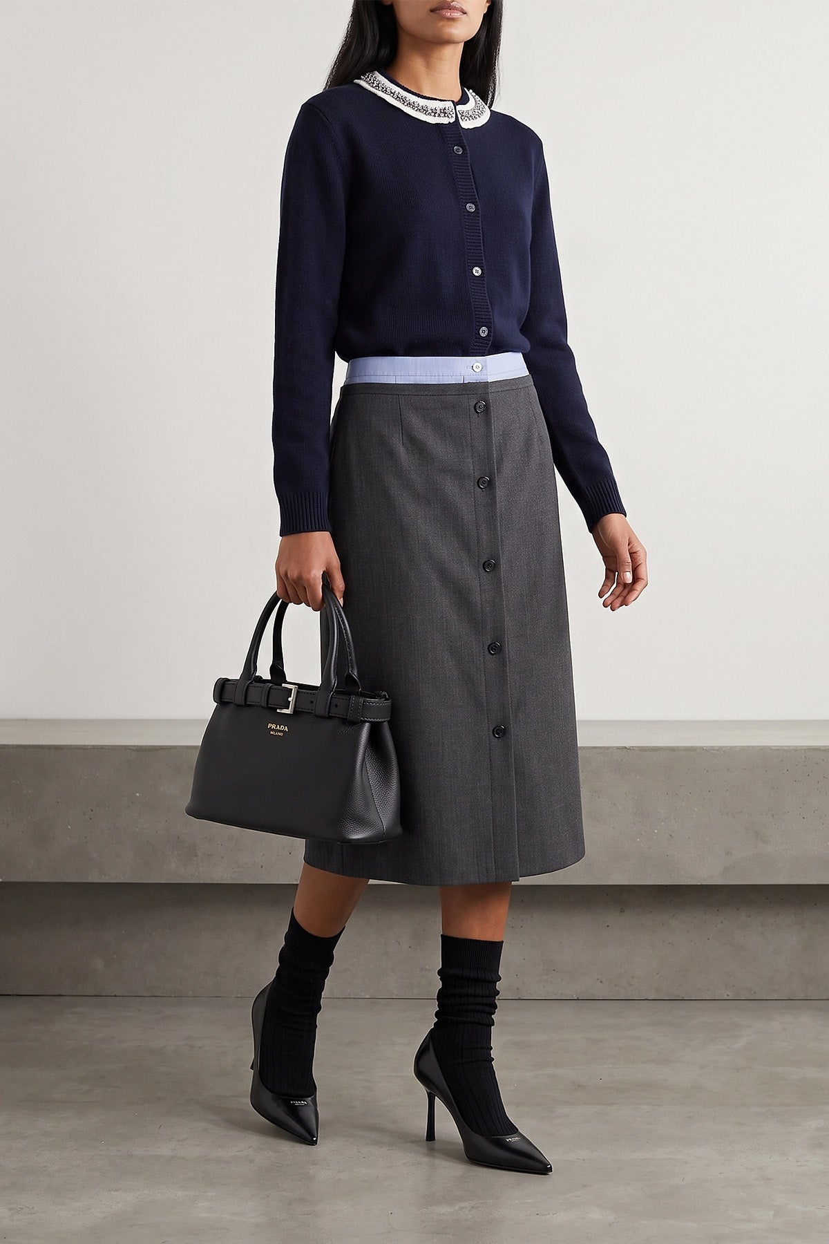 Prada Top-Handle Bag with Belt Detail