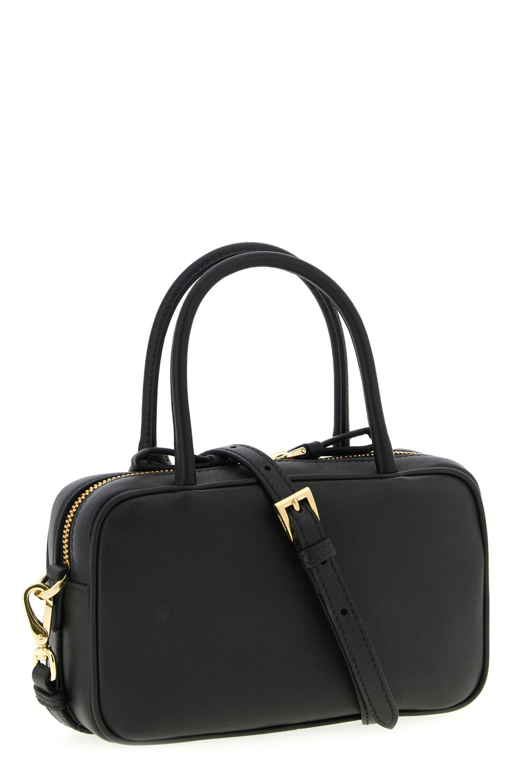 Prada Top Handle Bag With Enamel Triangle Logo