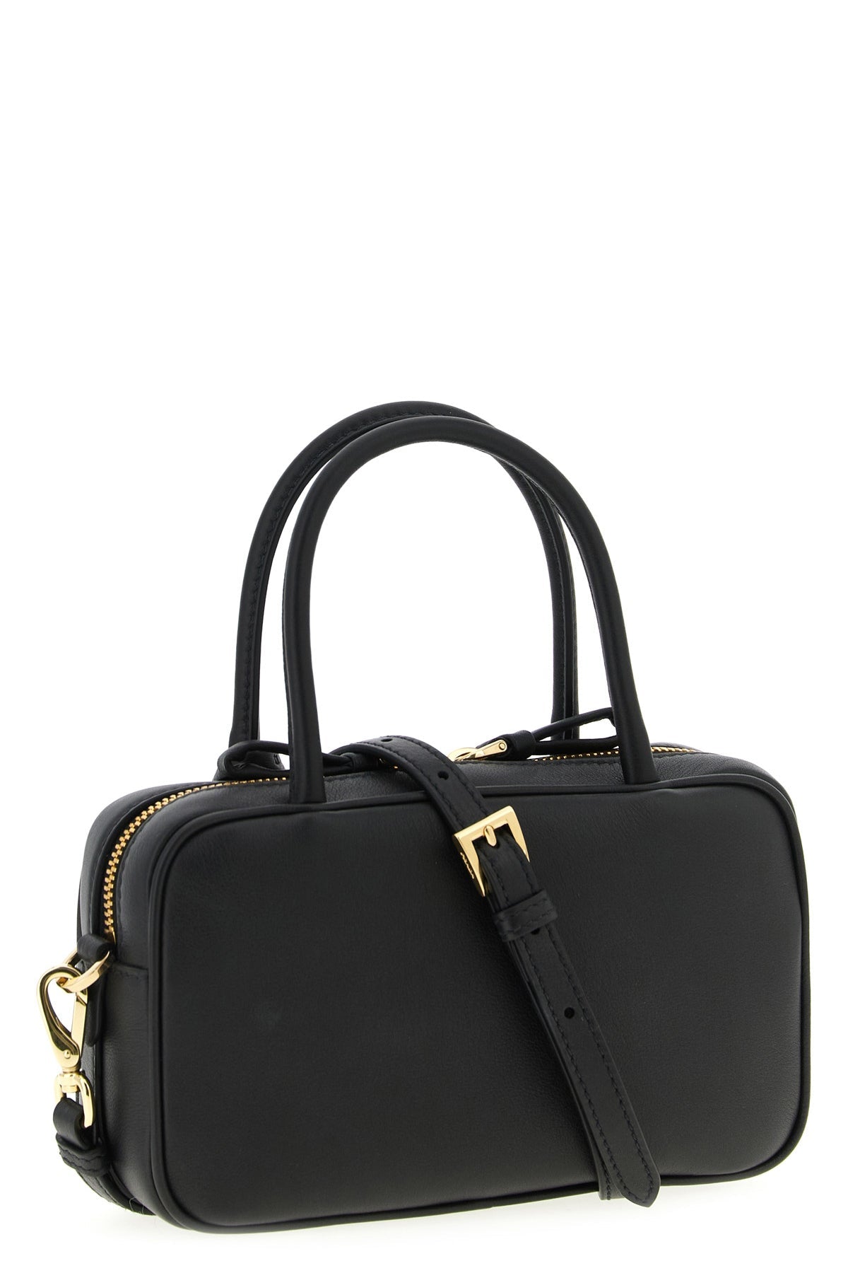 Prada Top Handle Bag With Enamel Triangle Logo