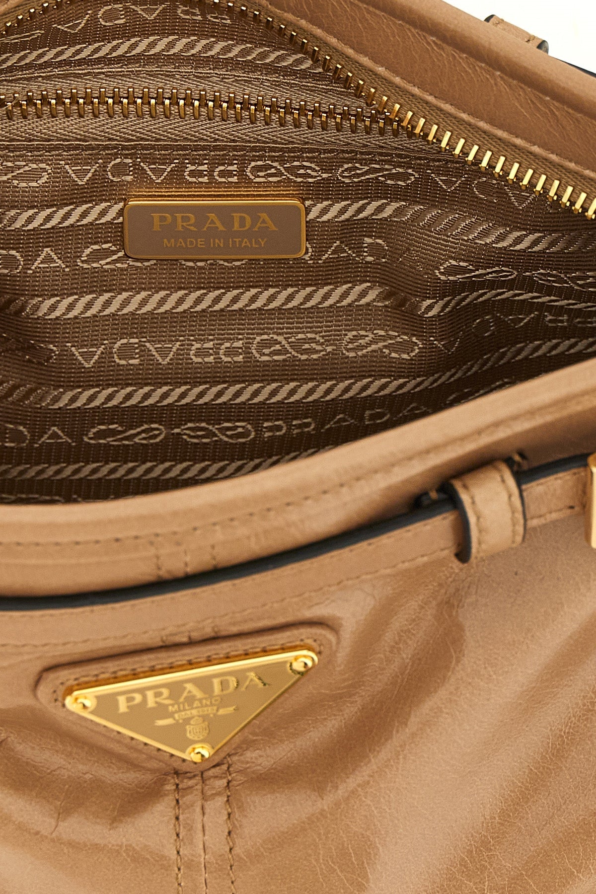 Prada Shoulder Bag With Belt Detail