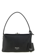 Prada Midi Saffiano Leather Handbag, Black