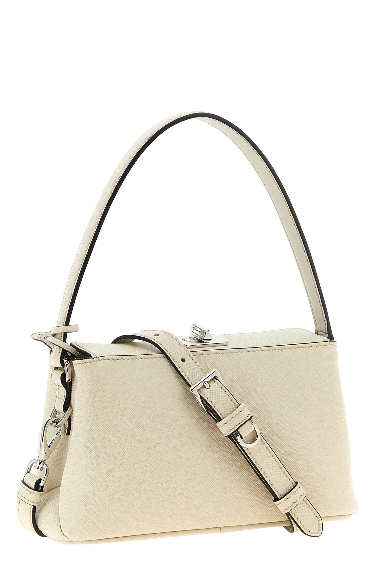 Prada Midi Top-Handle Bag in White