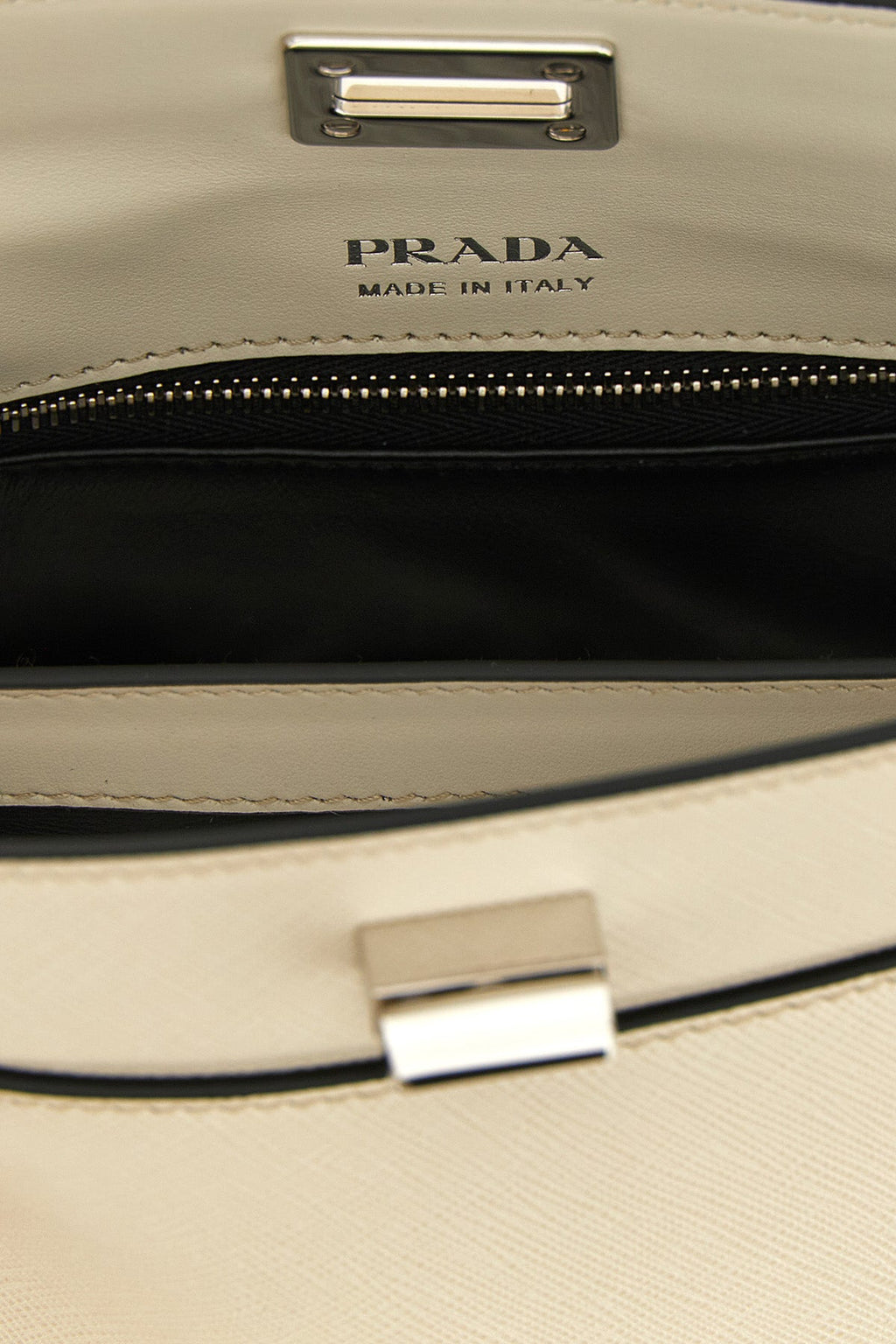 Prada Midi Top-Handle Bag in White