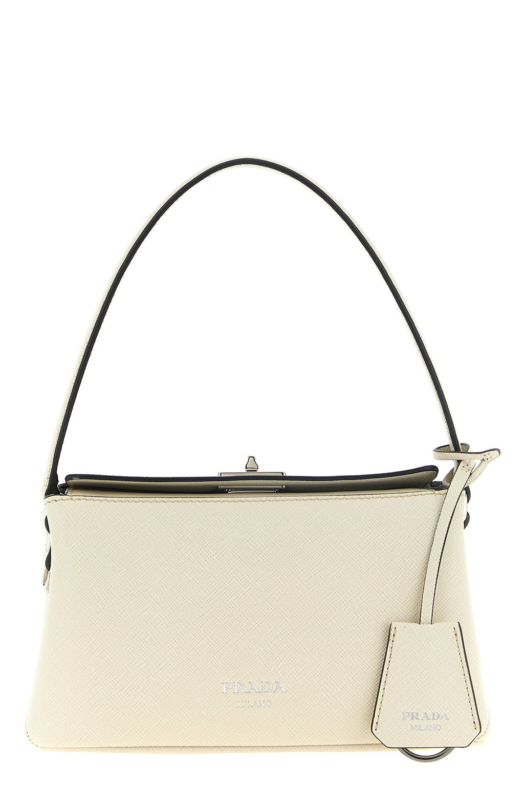 Prada Midi Top-Handle Bag in White