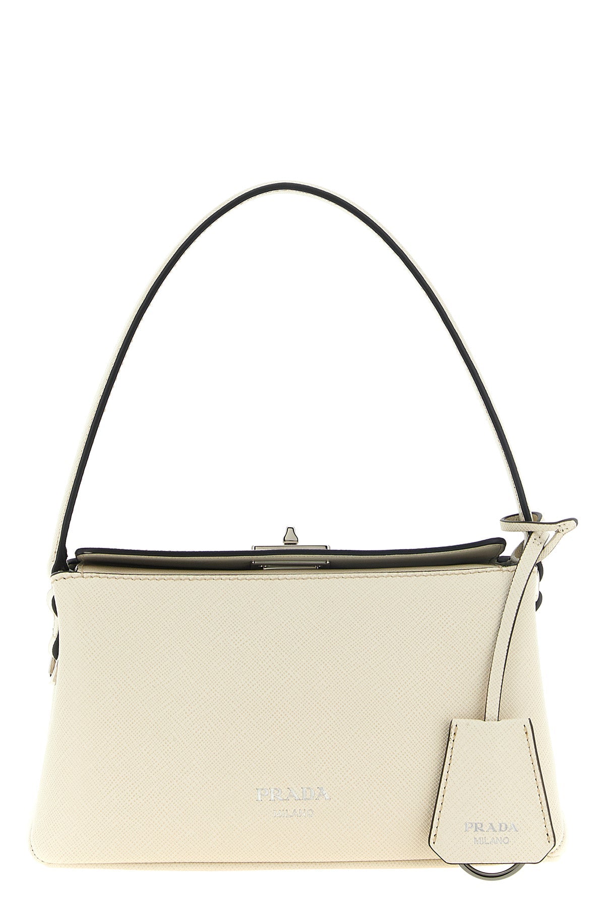 Prada Midi Top-Handle Bag in White
