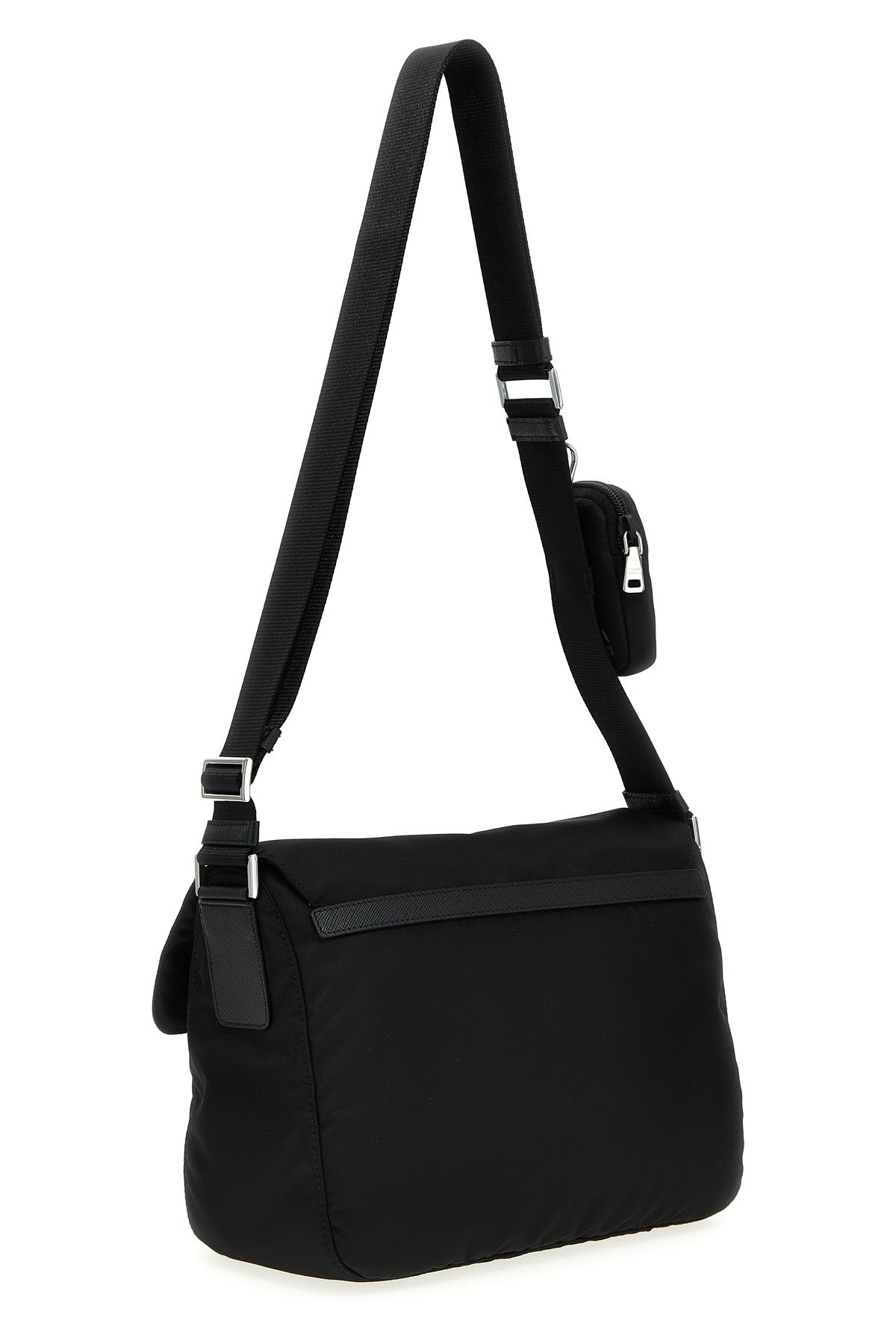 PRADA Crossbody Bag With Silver-Tone Metal Buckles
