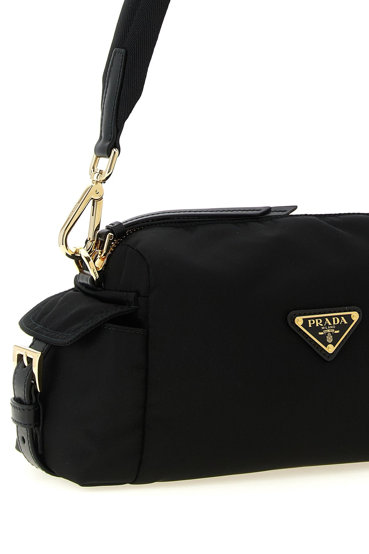 PRADA Shoulder bag with enameled triangle logo