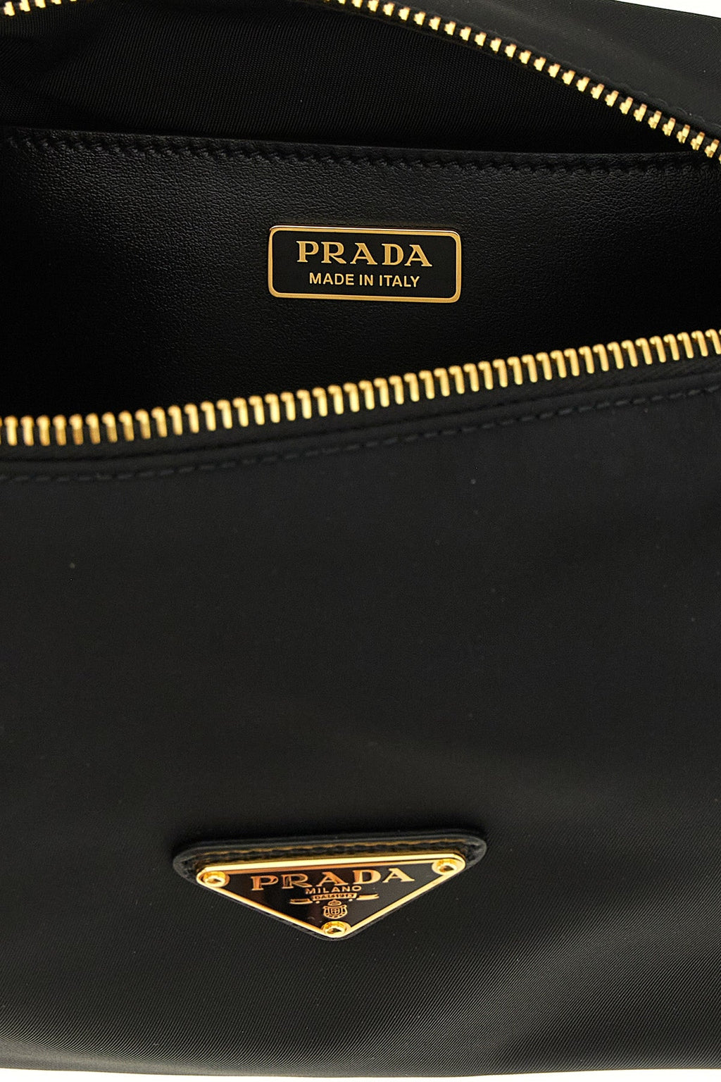 PRADA Shoulder bag with enameled triangle logo