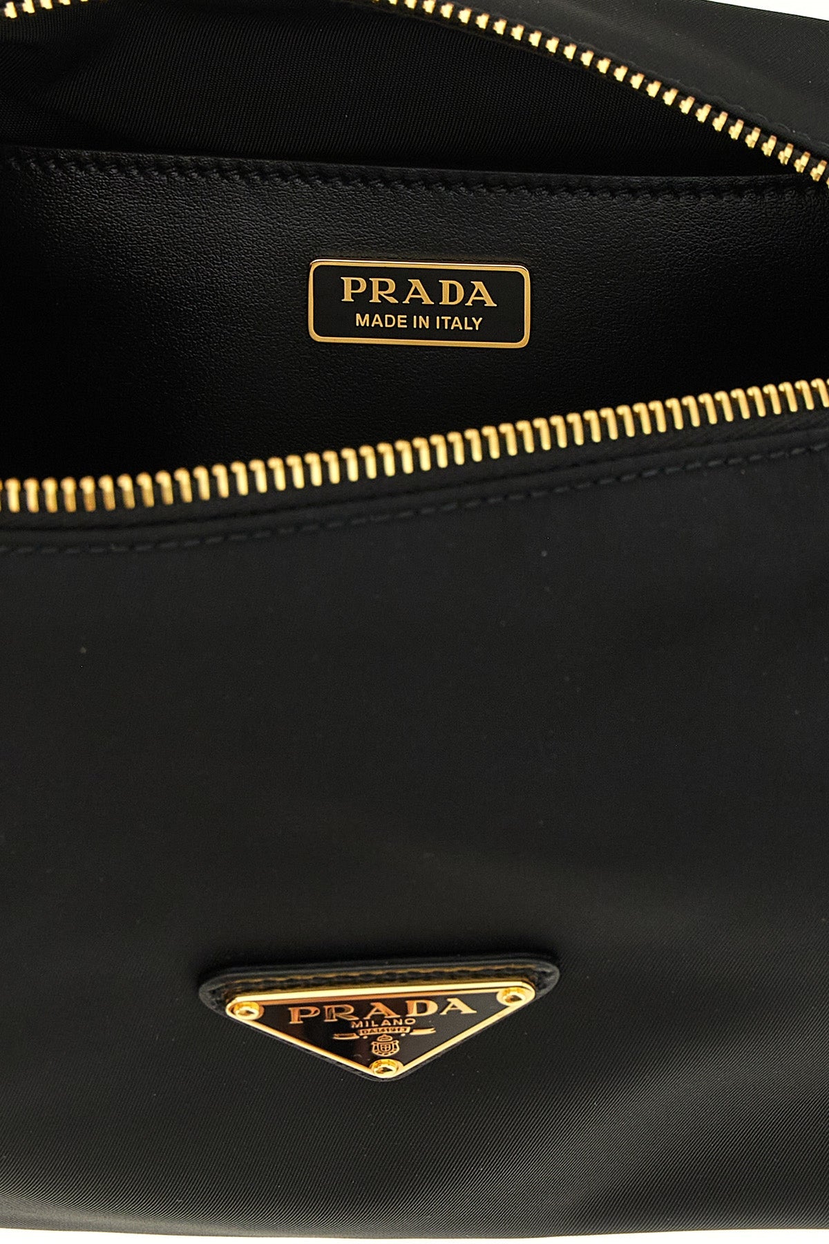 PRADA Shoulder bag with enameled triangle logo