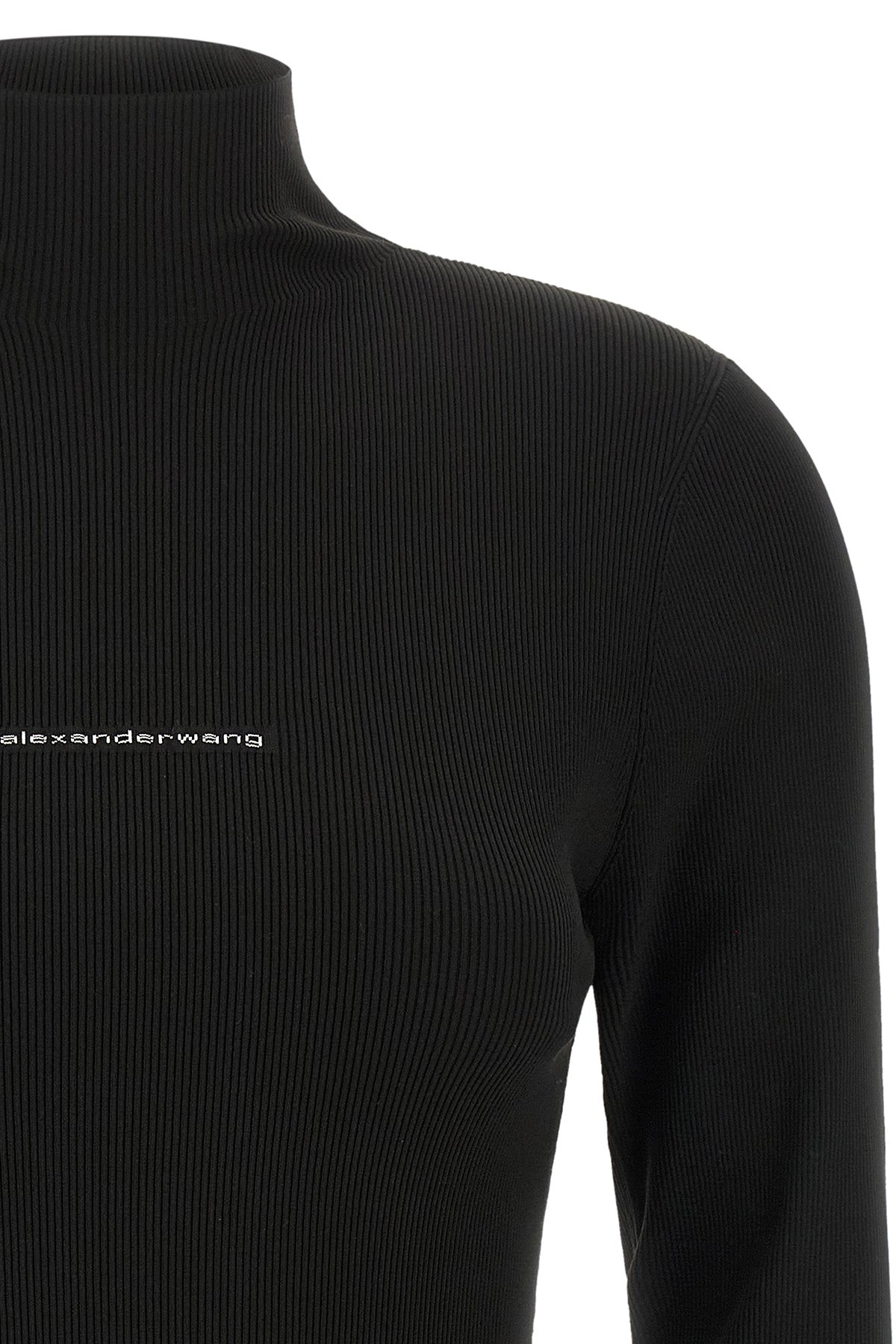 Alexander Wang Turtleneck Top with Ribbed Texture