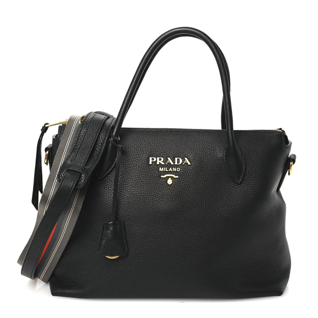 Vitello Daino Small Tote Black